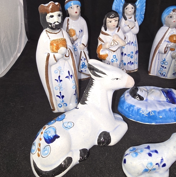 12pc Mexican Pottery Ceramic Nativity Folk Art - Picture 6 of 10